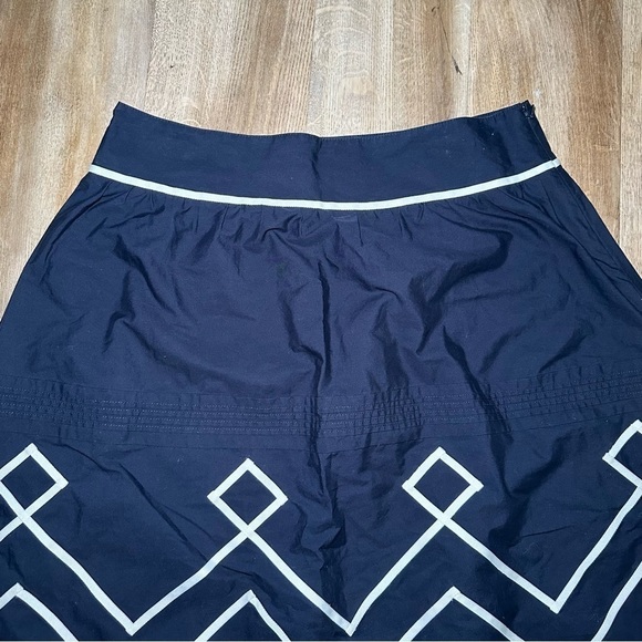 Loft Abstract Zig Zag Navy A-Line Skirt Size 6 - Picture 2 of 10